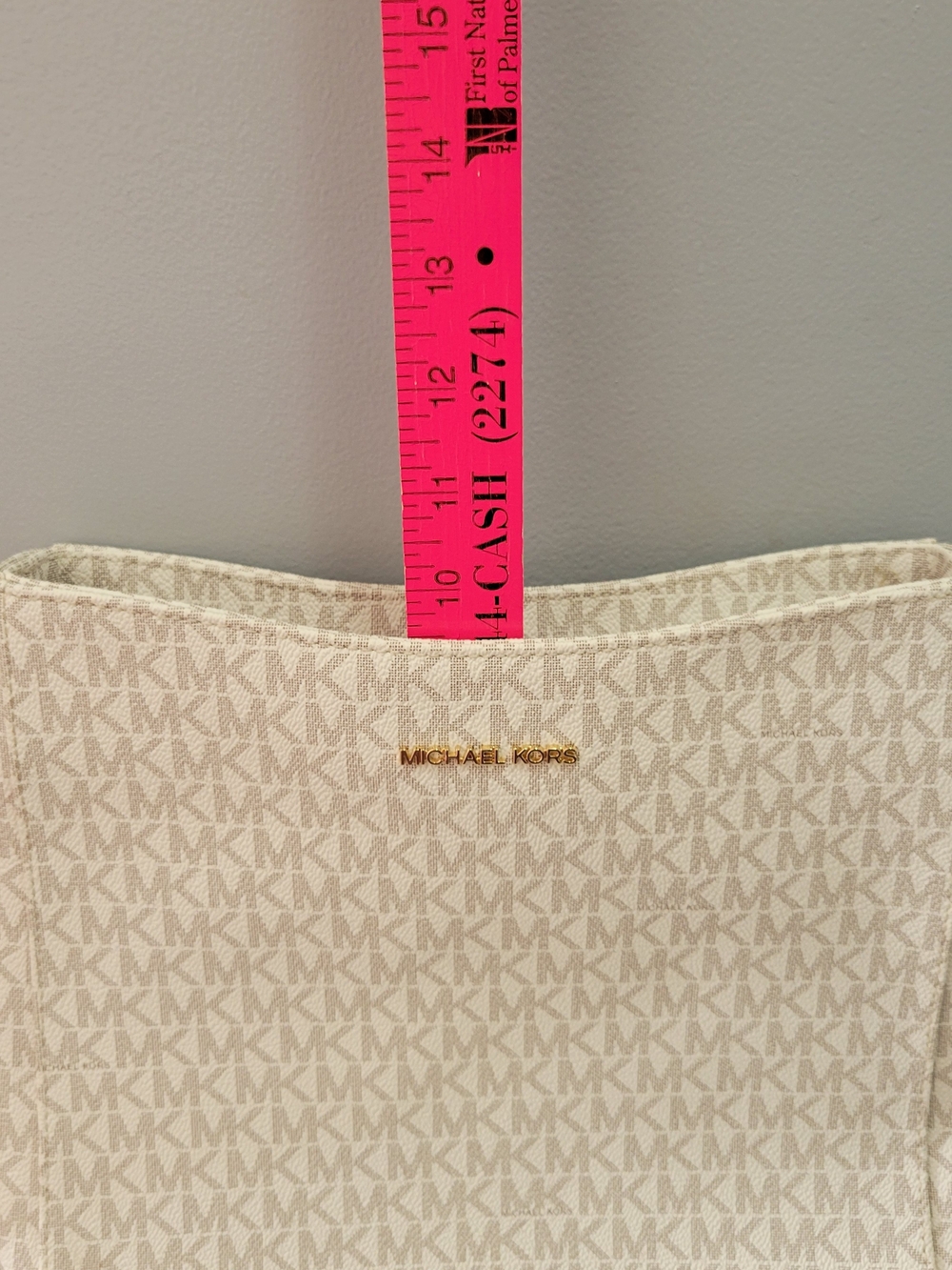 Michael Kors White Signature Crossbody Bag with Tan Strap - Picture 8 of 10